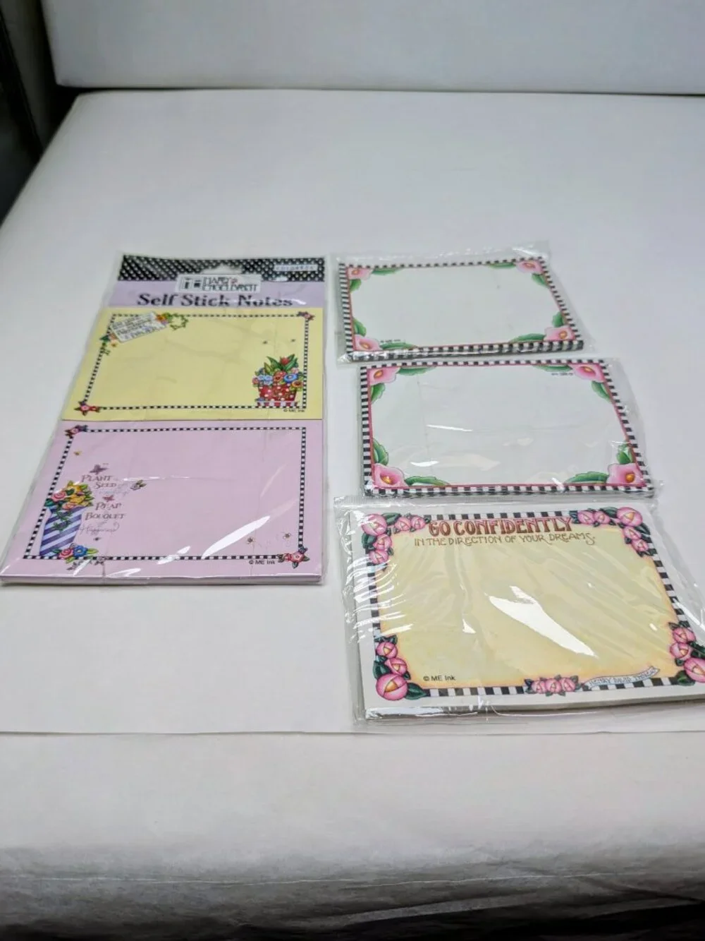 Mary Engelbreit & Debra Jordan Bryan Stationery Lot - Floral Pink & Yellow List